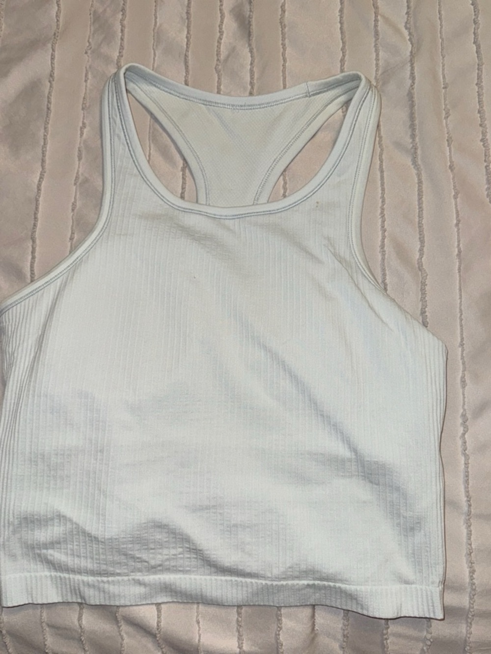 lululemon athletica White Ribbed Racerback Crop Tank Top